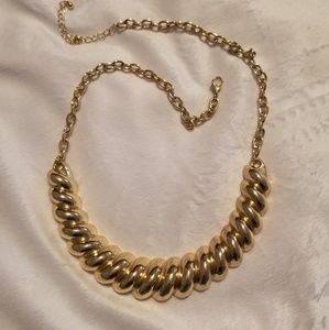 Gold braided necklace